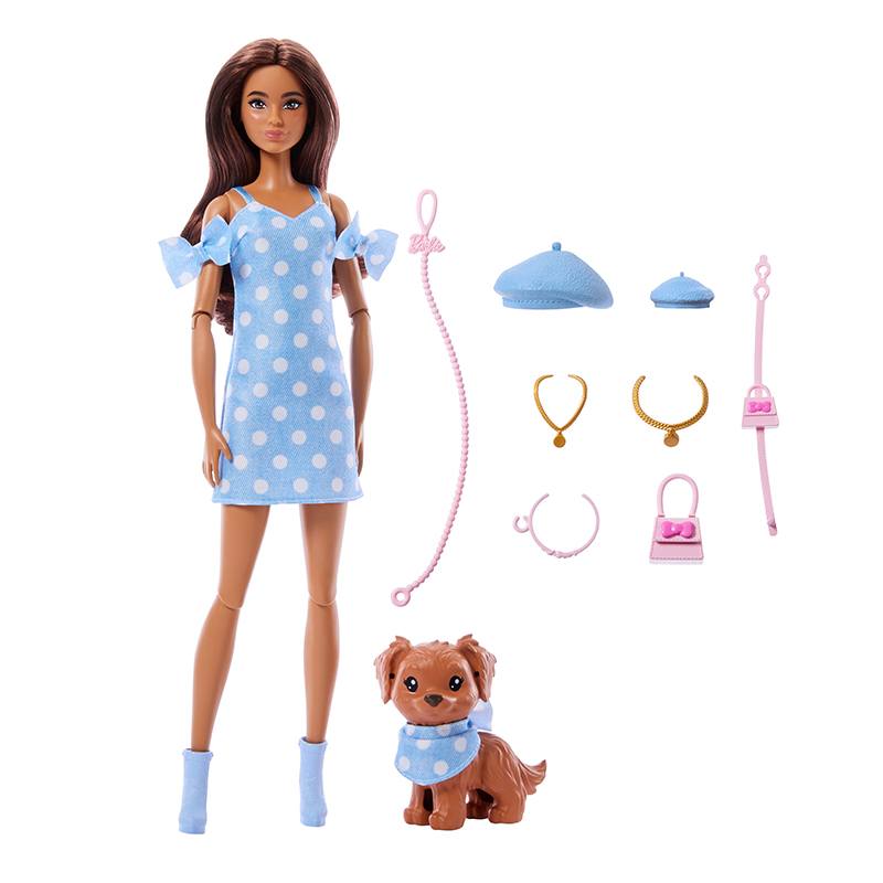 Barbie Twinning Muñeca Morena con perrito mascota - Imagen 3