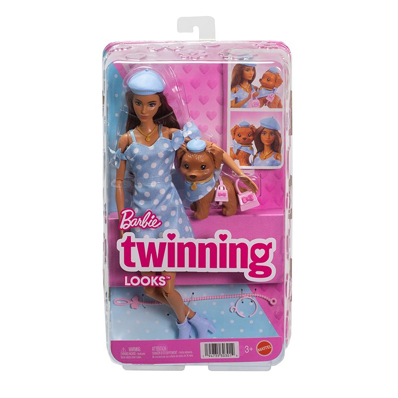 Barbie Twinning Muñeca Morena con perrito mascota - Imagen 4