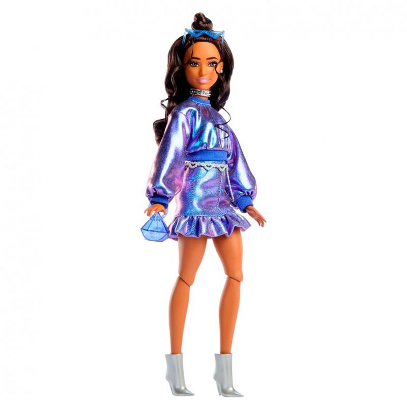 Barbie Muñeca Deluxe con vestido azul metalizado - Imagen 2