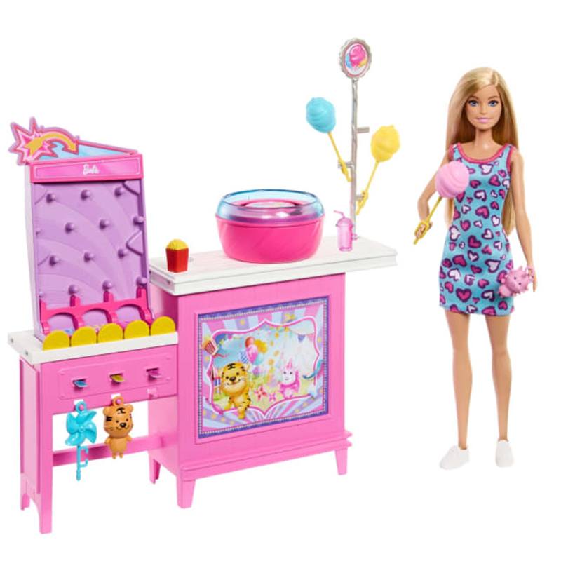 Barbie Muñeca conjunto tienda algodón de azúcar