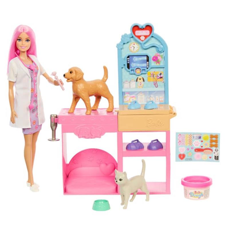 Barbie Clínica Veterinaria con 10 accesorios