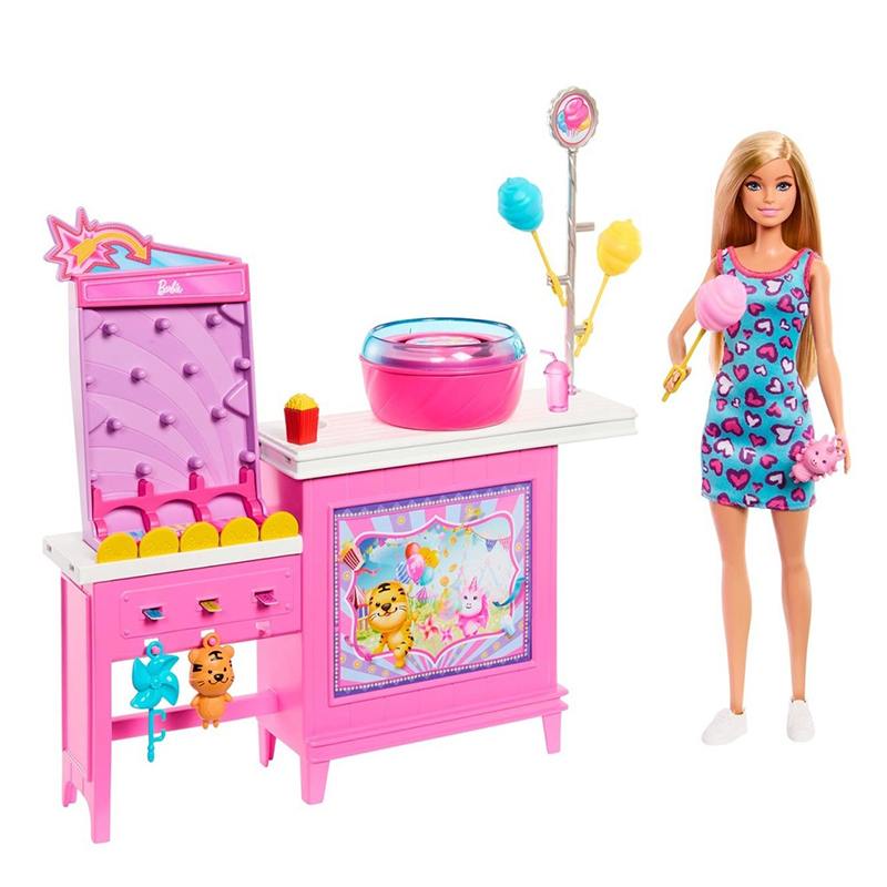 Barbie Muñeca Puesto de algodón de azúcar