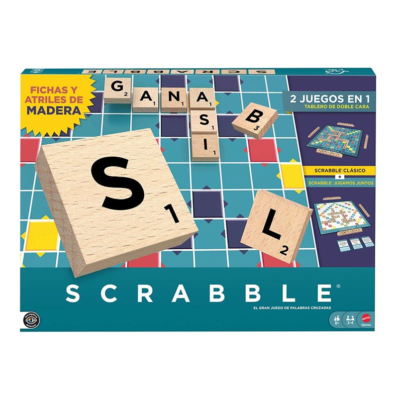 Jogo Scrabble de Madeira 2 em 1