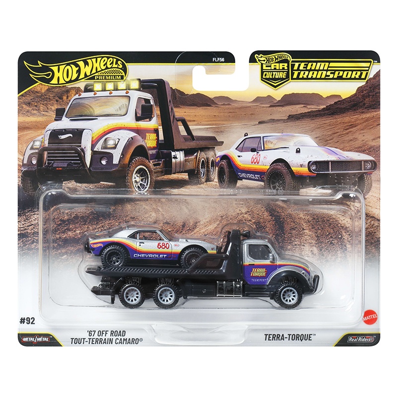 Hot Wheels Team Transport - Camión con Todoterrreno Camaro 1:64