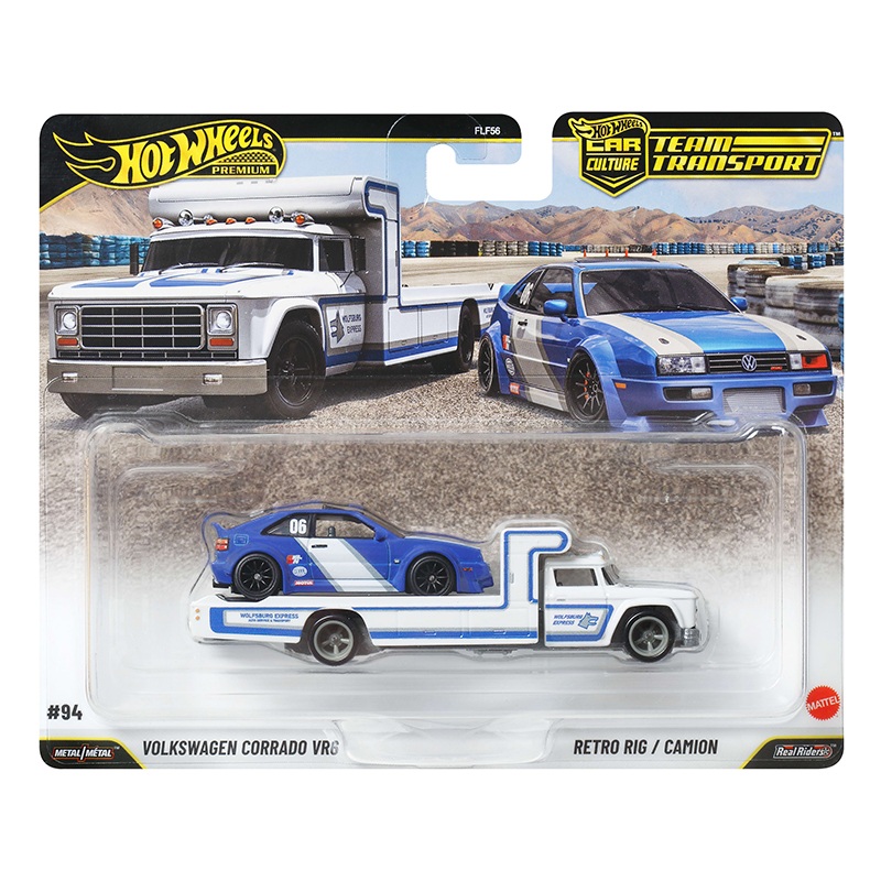 Hot Wheels Team Transport - Camión con Volkswagen Corrado VRG 1:64