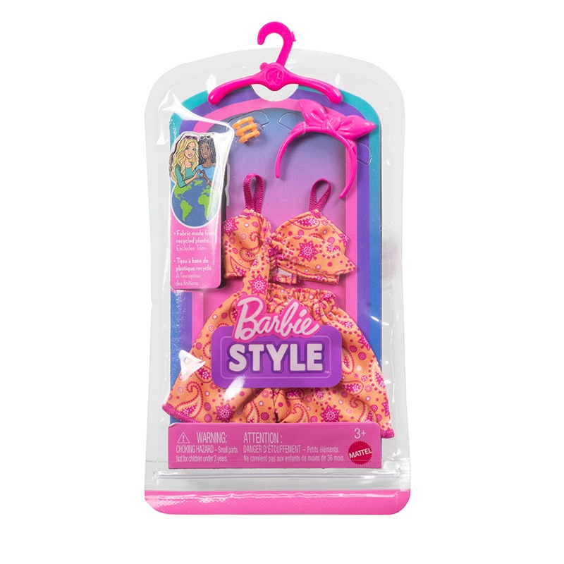 Barbie Look Completo - Vestido Naranja con diadema