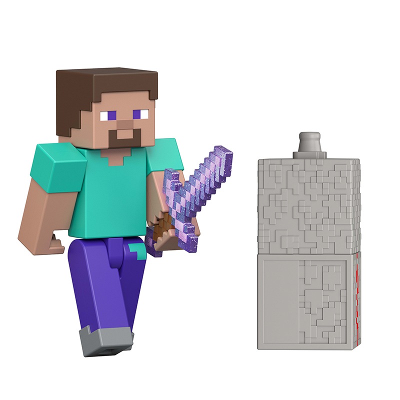 Minecraft Figura Steve com acessórios 9cm