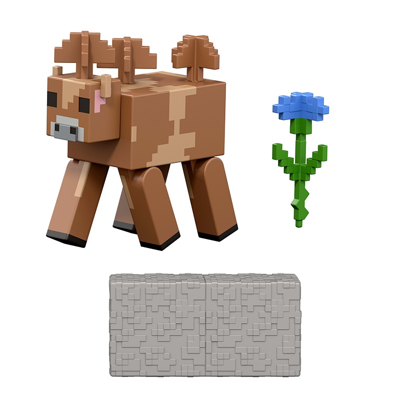 Minecraft Figura Brown Mooshroom com acessórios 9cm