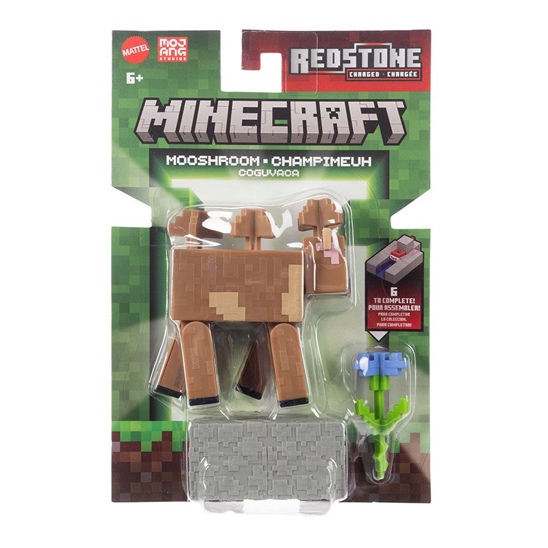Minecraft Figura Brown Mooshroom con accesorios 9cm - Imagen 3