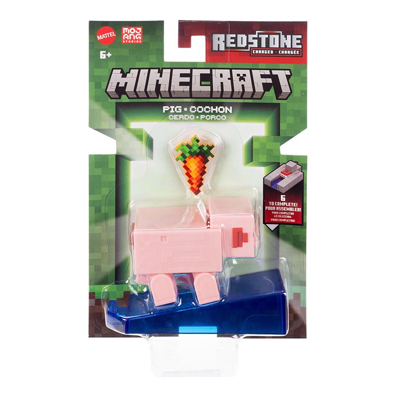 Minecraft Figura Pig con accesorios 9cm - Imagen 2