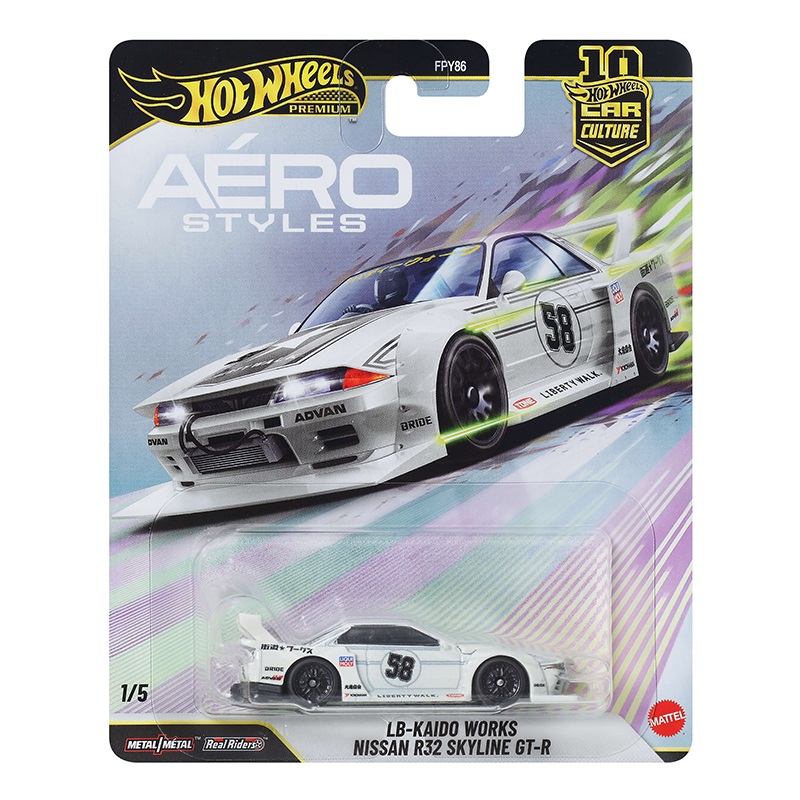 Hot Wheels Coche LB-Kaido Works Nissan R32 Skyline GT-R Aéro Styles Car Culture 1:64