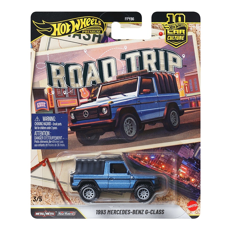 Hot Wheels Coche 1993 Mercedes-Benz G-Class Car Culture Premium Road Trip 1:64