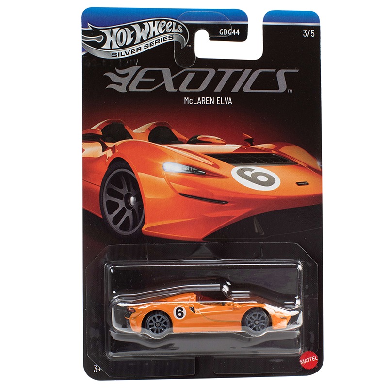 Hot Wheels Coche McLaren Elva Silver Series Exotic Envy 1:64