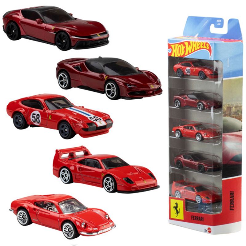 Hot Wheels Pack de 5 Coches Ferrari