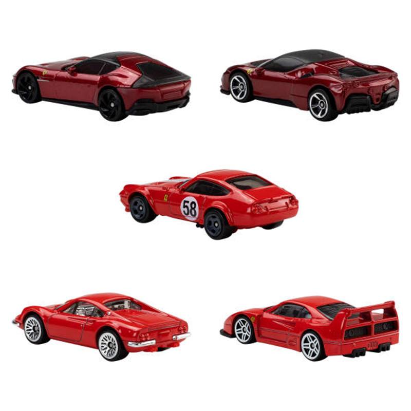 Hot Wheels Pack de 5 Coches Ferrari - Imagen 1