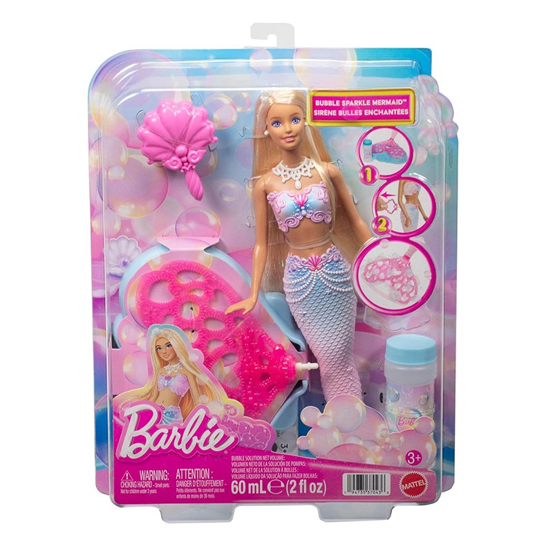 Barbie Muñeca Sirena Burbujas de Jabón - Imagen 3