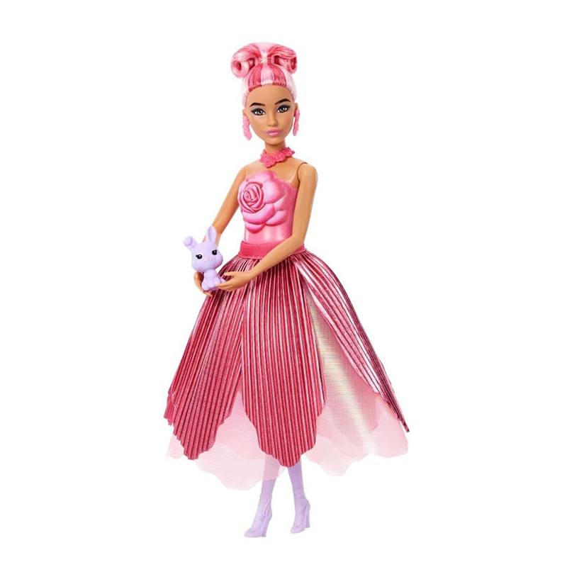 Barbie Petal Pop Boneca Rosa Vermelha - Imagem 4