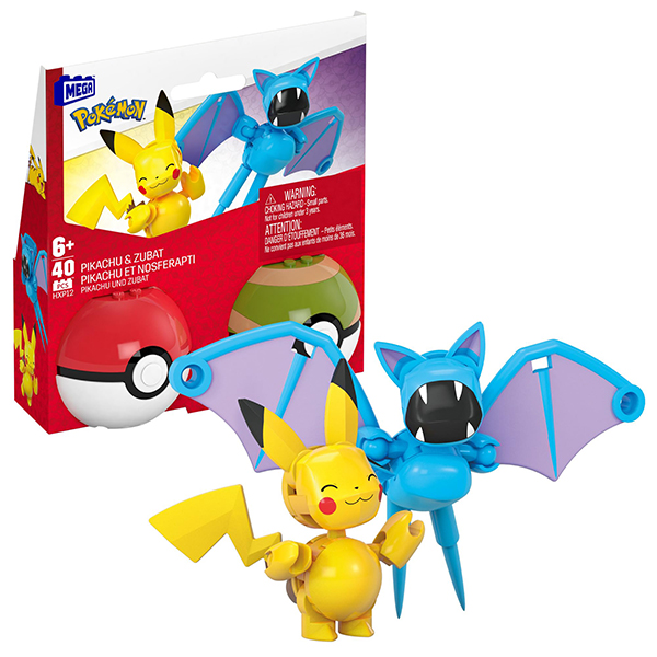Mega Bloks Pokémon Pack 2 Pokeballs Pikachu e Zubat - Imagem 1