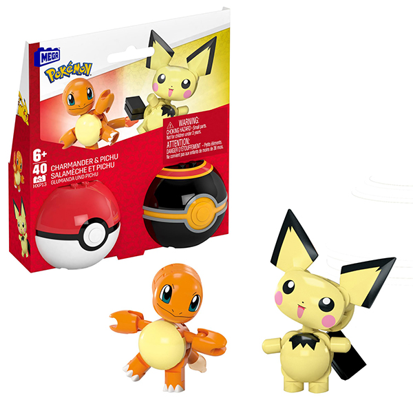 Mega Bloks Pokémon Pack 2 Pokeballs Charmander y Pichu - Imatge 1