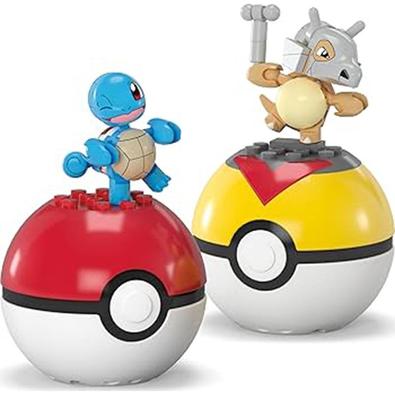 MEGA Blocos de construção Pokémon Pack 2 Pokeballs Squirtle - Cubone - Imagem 1