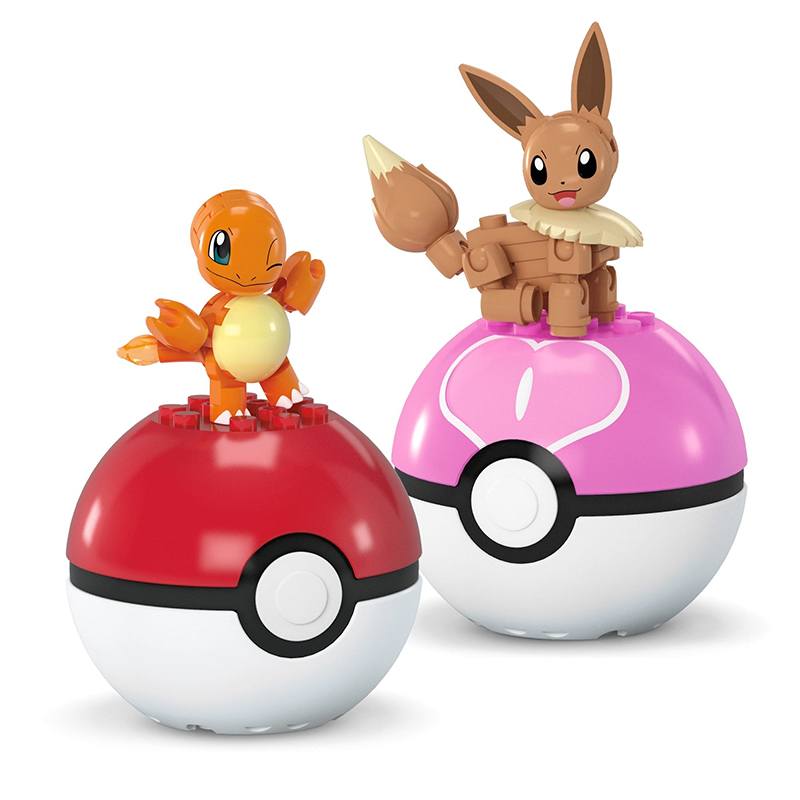 MEGA Blocos de construção Pokémon Pack 2 Pokeballs Eeve -Charmander - Imagem 1