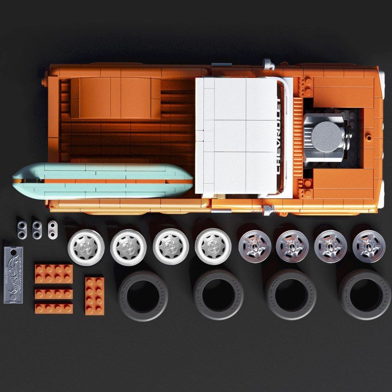 Mattel Brick Shop Hot Wheels Camioneta Custom 62 Chevy 858p - Imagen 1