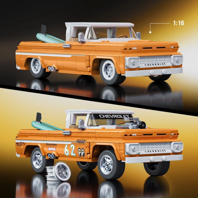 Mattel Brick Shop Hot Wheels Camioneta Custom 62 Chevy 858p - Imagen 2