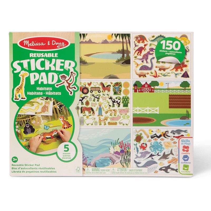 Melissa and Doug Bloco 150 Autocolantes Infantis Habitats