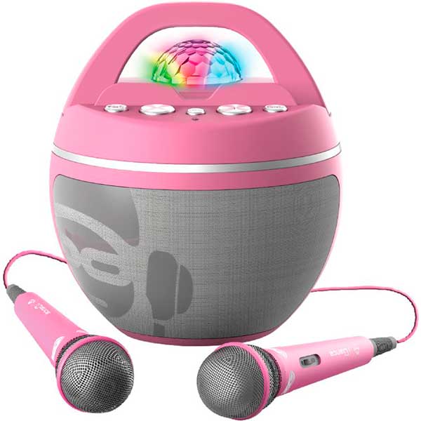 iDance Karaoke Party Ball Pink com 2 microfones e luzes - Imagem 1