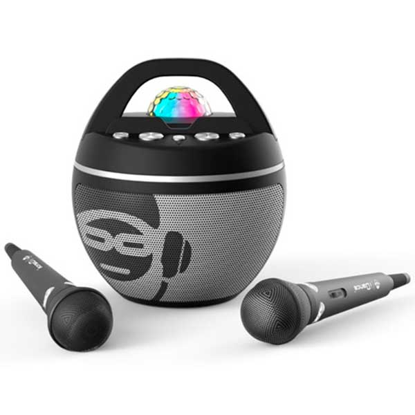 iDance Karaoke Party Ball Black com 2 microfones e luzes - Imagem 1
