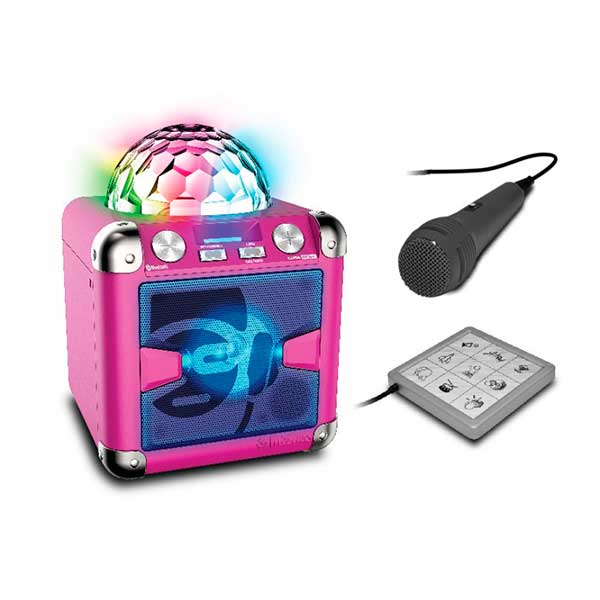 Karaoke Party Cube Rosa amb Micro - Imatge 1
