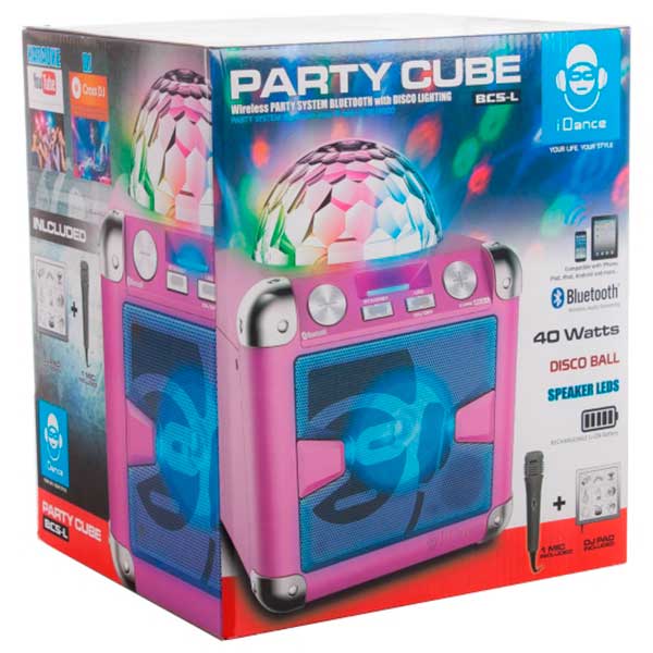 Karaoke Party Cube Rosa con Micro - Imagen 3