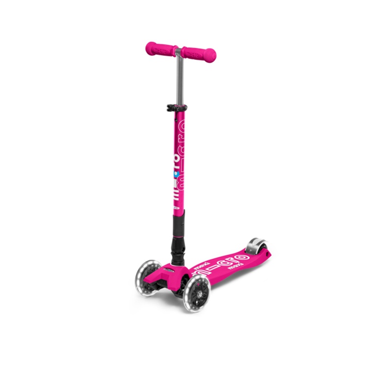 MICRO Patinete Infantil Maxi Deluxe Dobrável Led Rosa Chiclete