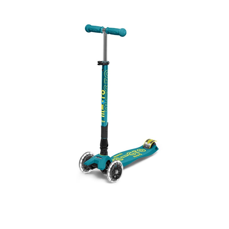 MICRO Patinete Infantil Maxi Deluxe Plegável Led Turquesa