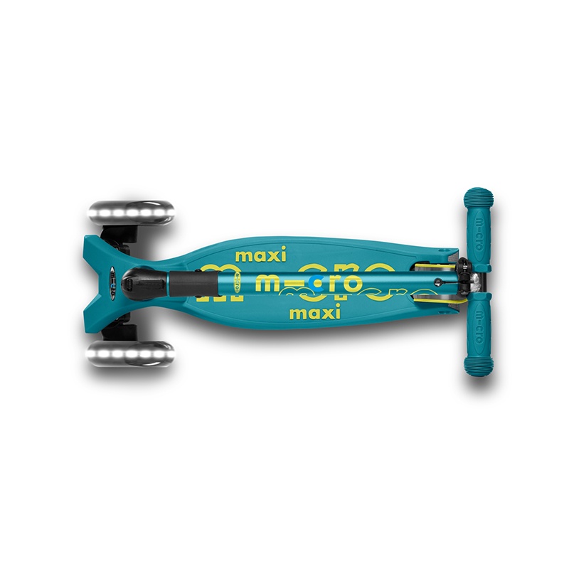 MICRO Patinete Infantil Maxi Deluxe Plegável Led Turquesa - Imagem 1