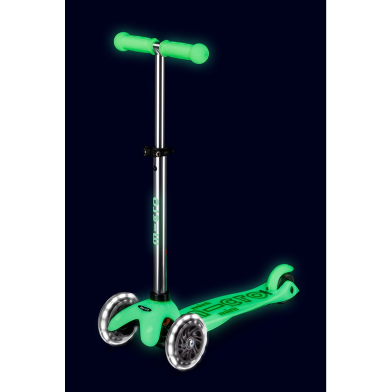 MICRO Patinete Infantil Mini Deluxe Glow Led Verde Lima - Imagem 2