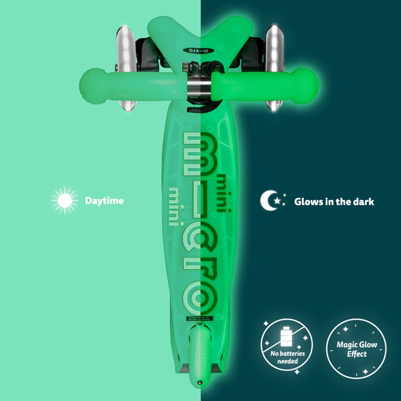 MICRO Patinete Infantil Mini Deluxe Glow Led Verde Lima - Imagem 5