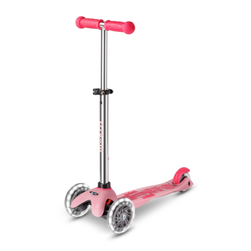 MICRO Patinete Infantil Mini Deluxe Glow Led Rosa