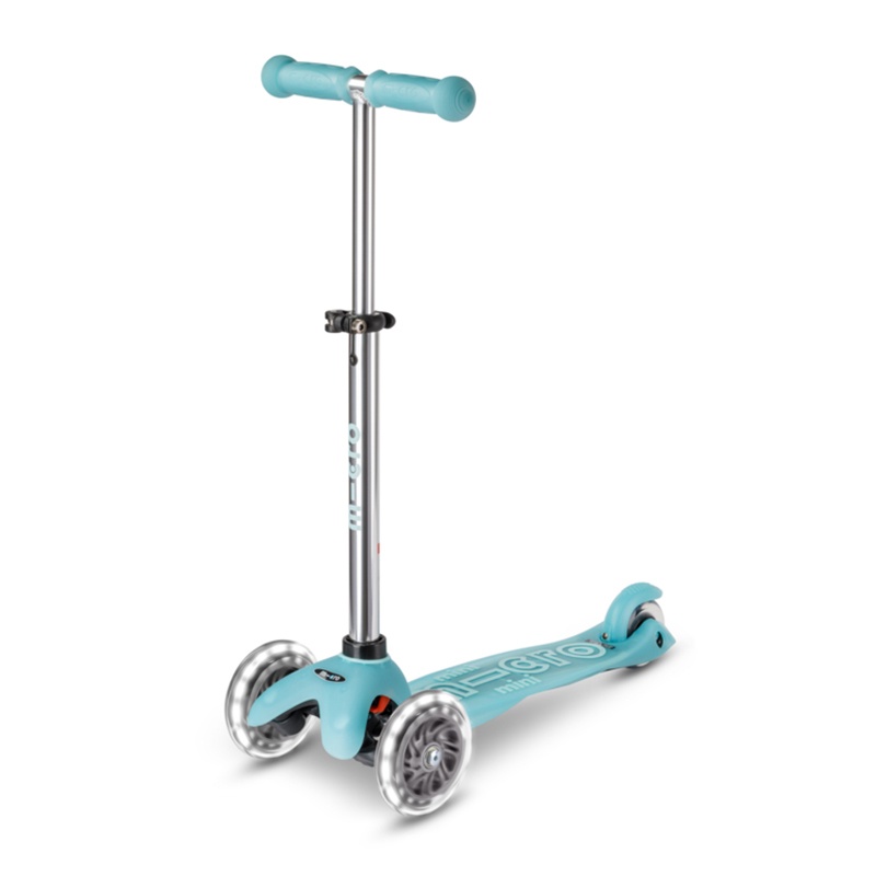 MICRO Patinete Infantil Mini Deluxe Glow Led Aqua