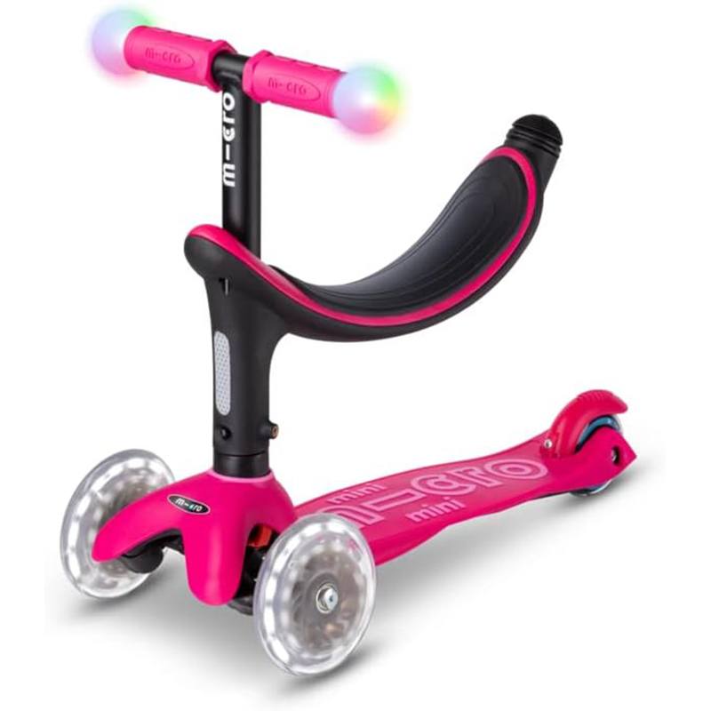 MICRO Patinete Infantil Mini2Grow Magic Led Rosa - Imagem 1