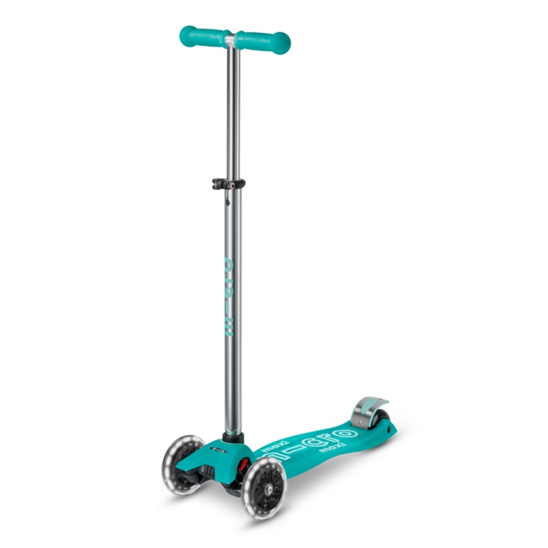 MICRO Patinete Infantil Maxi Deluxe Glow Led Turquesa