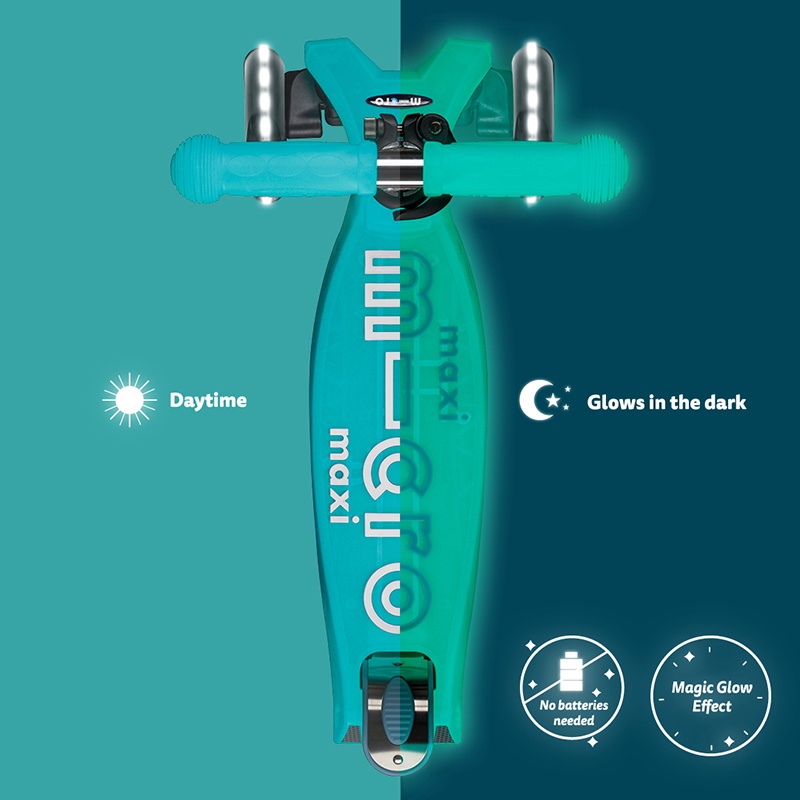 MICRO Patinete Infantil Maxi Deluxe Glow Led Turquesa - Imagem 1