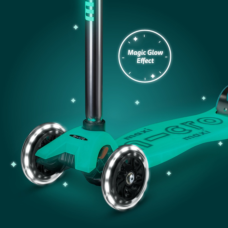 MICRO Patinete Infantil Maxi Deluxe Glow Led Turquesa - Imagem 2