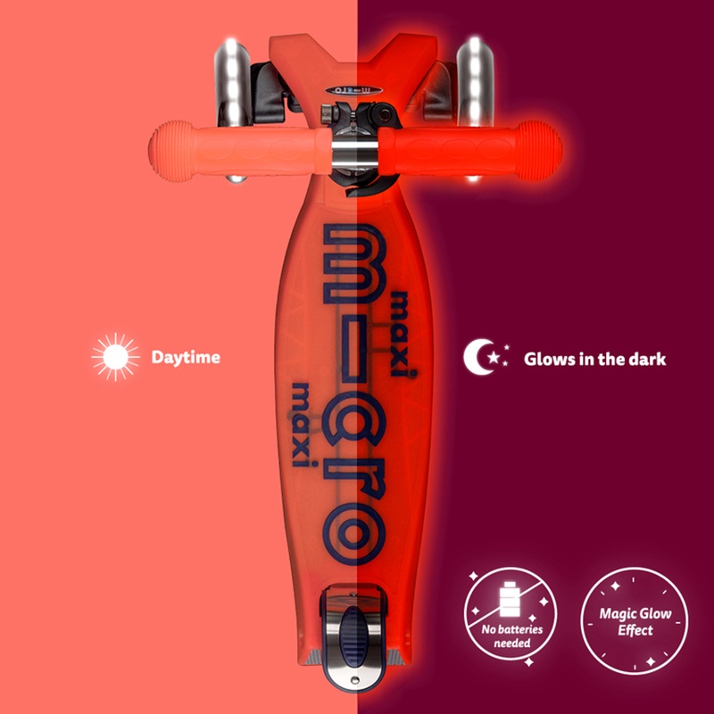 MICRO Patinete Infantil Maxi Deluxe Glow Led Vermelho - Imagem 4