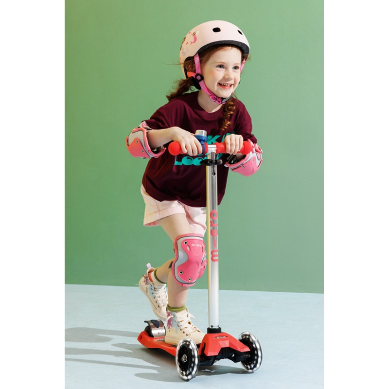 MICRO Patinete Infantil Maxi Deluxe Glow Led Vermelho - Imagem 5