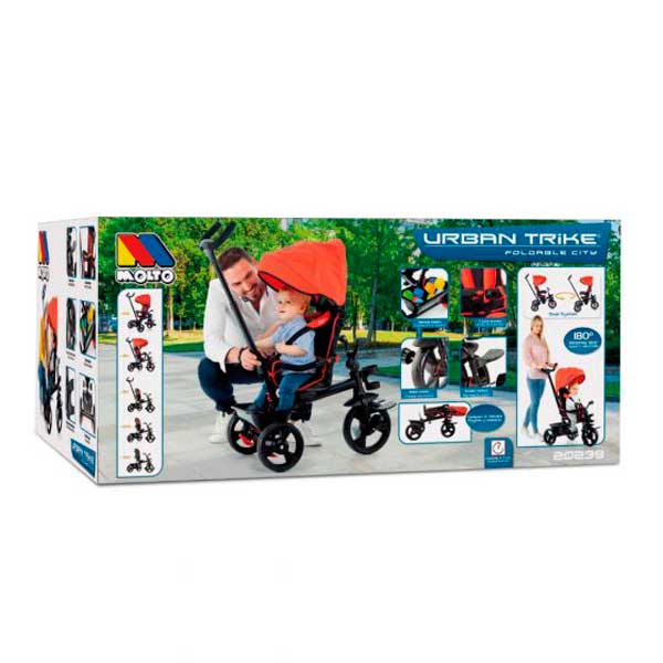 Triciclo Evolutivo Urban Trike Plegable Platinum Moltó, Colores Surtidos  (Azul o Rojo) : .es: Juguetes y juegos
