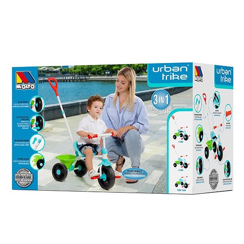 Molto Urban Trike Triciclo infantil 3 em 1 rodas silenciosas azul - Imagem 4