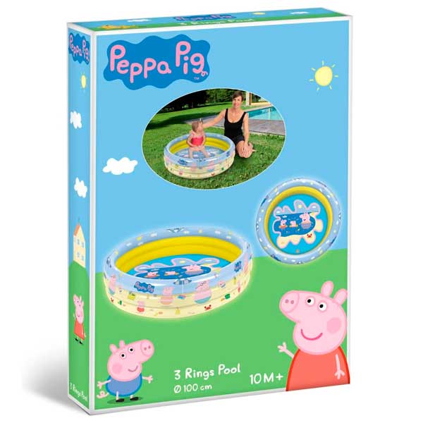 Peppa Pig Piscina 3 Anillas 100cm - Imagen 2