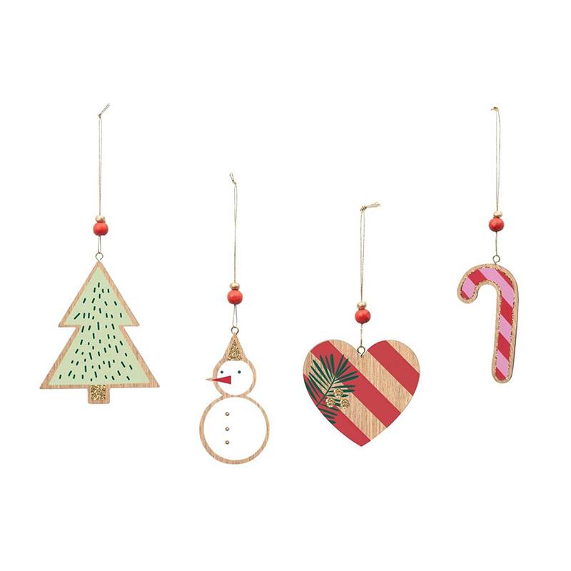 Enfeite de Natal de Madeira para Pendurar