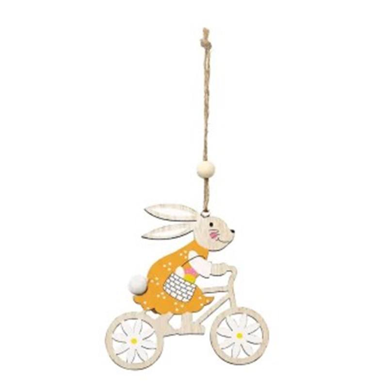 Colgante Conejo en Bicicleta de Madera - Imagen 2